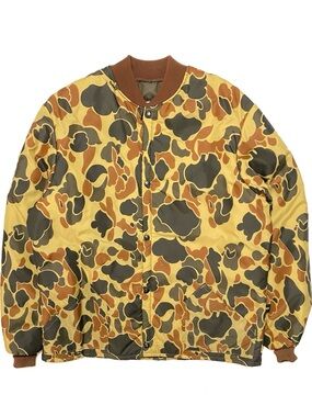 Vintage 10x Men’s Duck Camo Quilt Limed Insulated Bomber Jacket Made In USA XLT